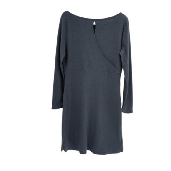 Toad & Co Dress Women Size Large Navy Blue Long Sleeve - Picture 2 of 12